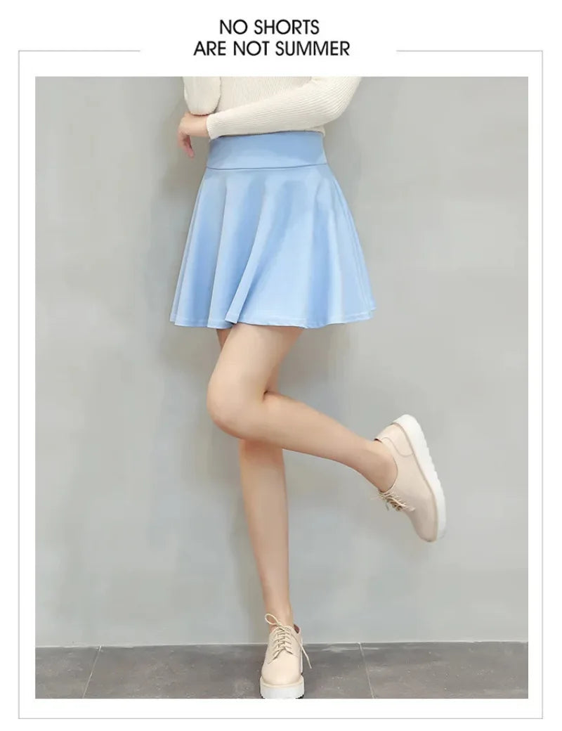 Women's Mini Pleated Flared Skirt Loose Fit Plus Size 4XL Acetate Cotton