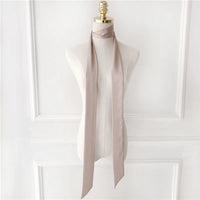 Women's Long Narrow Solid Color Polyester Scarf 190x5cm