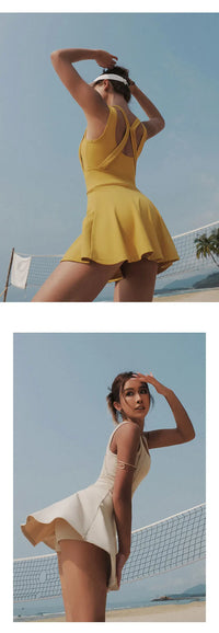 Tennis Dress Female Sleeveless Sport Suits Training Running Fitness Short Skorts Golf Badminton Tracksuits Padded Yoga Skirts - Buy online at  Vibe In Cart.