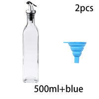 Glass Olive Oil Dispenser Bottle with Silicone Funnel for Kitchen