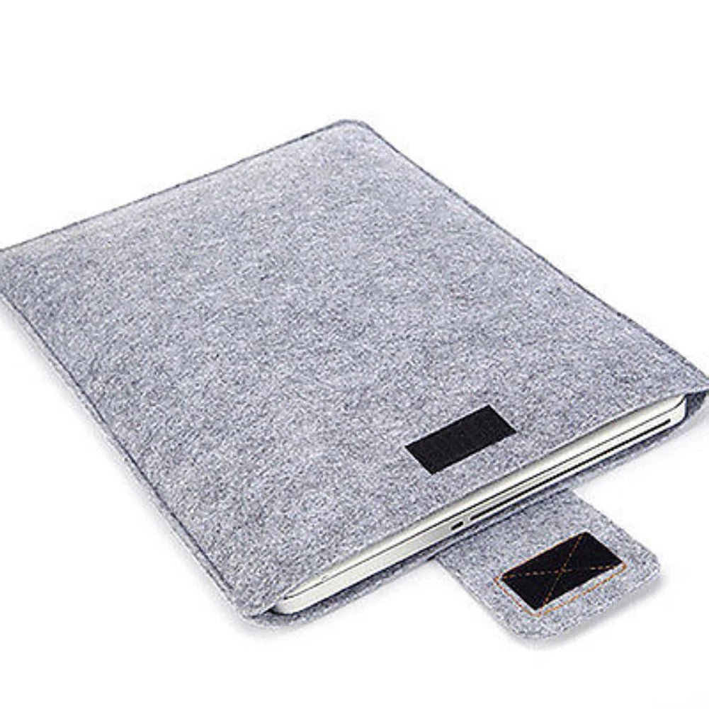 Wool Felt Slim Laptop Sleeve for 11-15 Inch Devices, Solid Color
