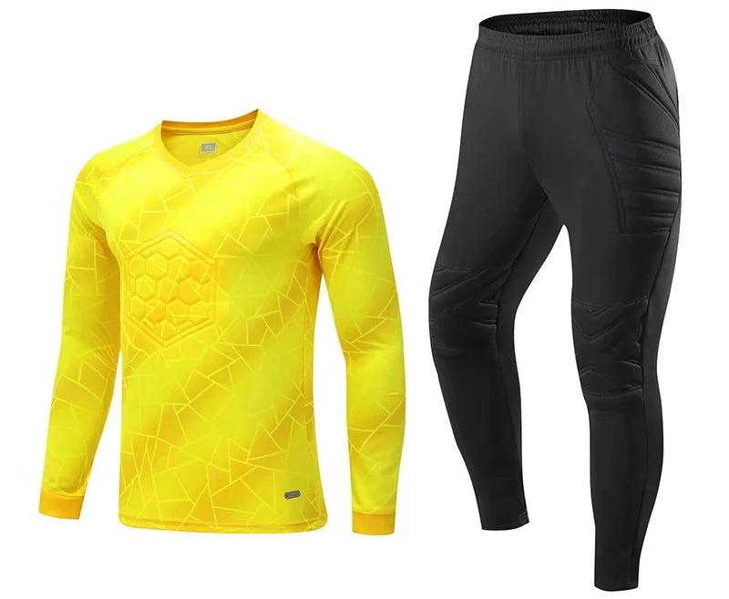 Unisex Polyester Soccer Goalkeeper Uniform with Long Sleeve Top and Pants