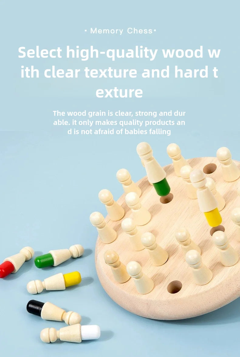 Wooden Memory Match Stick Chess Color Game Board Puzzles Montessori Educational Toy Cognitive Ability Learning Toys For Children