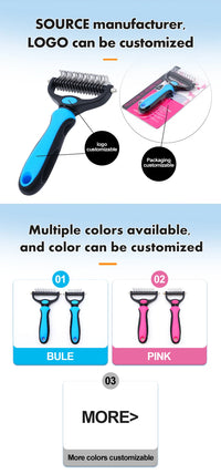 Pet Knot Remover Comb for Dogs & Cats - Dematting Tool with Stainless Steel Blades - Detangling Brush for Matted Hair - Professi - Buy online at  Vibe In Cart.