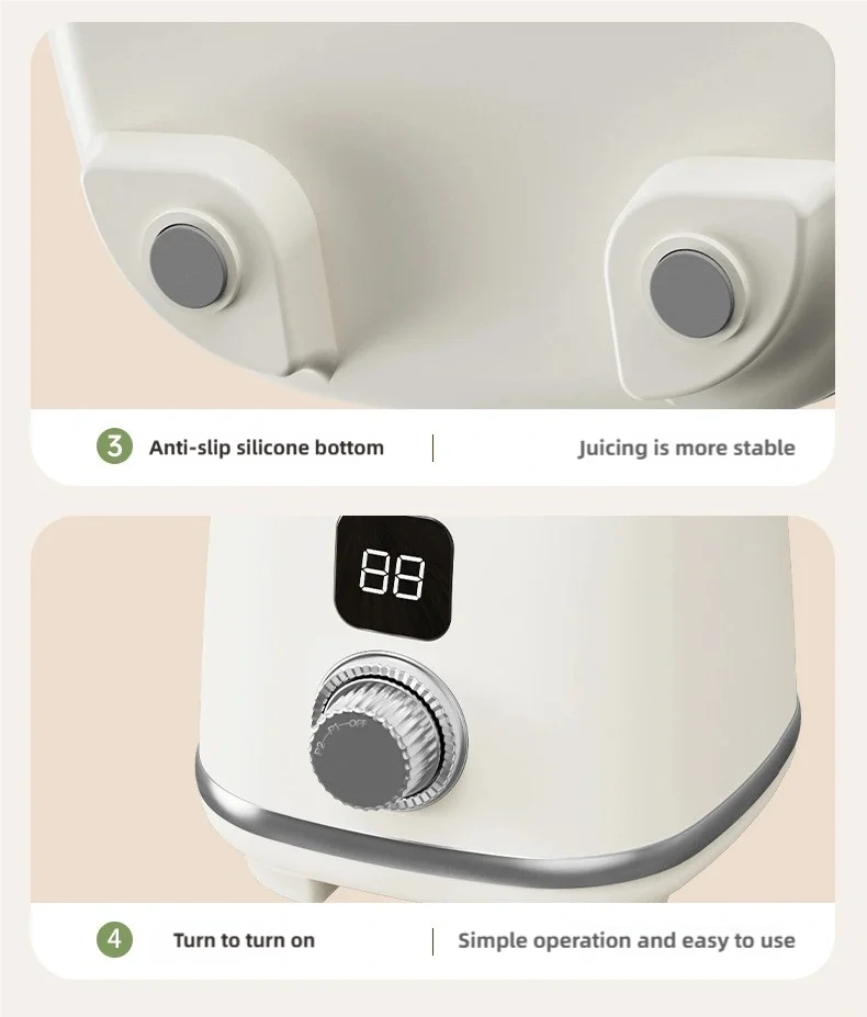 Multifunctional Electric Juicer with 10 Blades and 3000mAh Battery