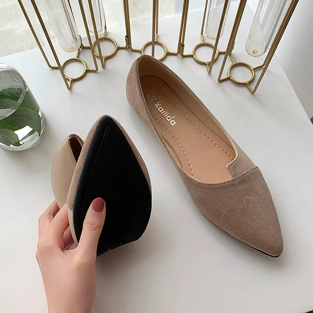 Pointed Toe Flat Shoes Women Solid Patchwork Slip On Shoes Casual Breathable Ballet Flats Daily All-Match Comfort Loafers Shoes - Buy online at  Vibe In Cart.