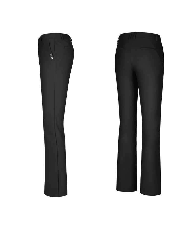Women's High Waist Fleece Golf Pants Windproof Flared