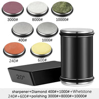 Rolling Knife Sharpener Double Sided Diamond Stone 15/20 Degree Angle