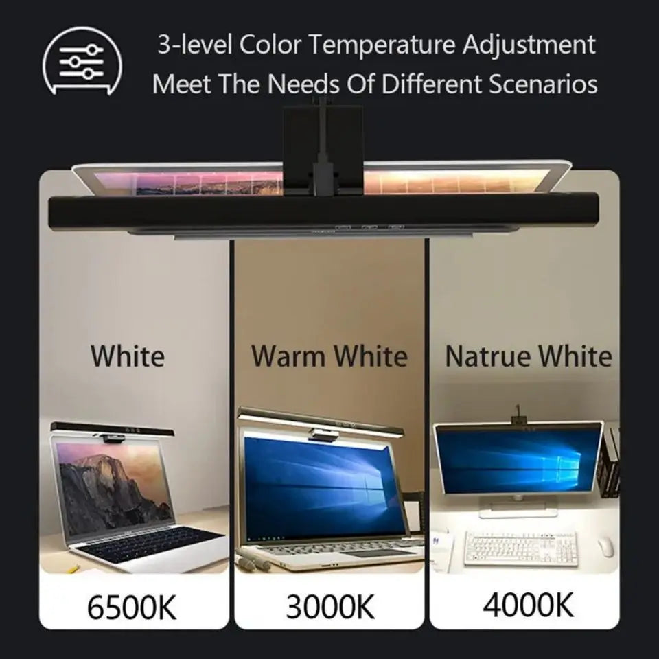 LED Desk Lamp for Monitor with RGB Backlight and Touch Controls