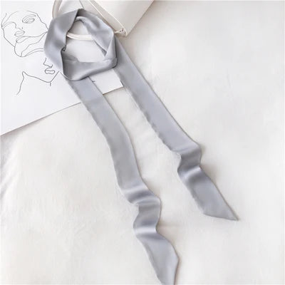 Women's Long Narrow Solid Color Polyester Scarf 190x5cm