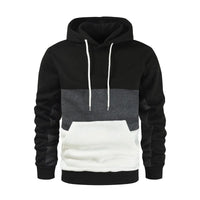 New Men's Patchwork Hoodie Outdoor Casual Sportswear Street Fashion Men's Fleece Thermal Hooded Sweatshirt Fall Winter Black - Buy online at  Vibe In Cart.