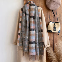 Women's Long Warm Polyester Print Winter Scarf Over 175cm