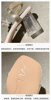 Women;s Sandals Pvc Crystal Flower Shoes for Women Decoration Chunky Heel Sandals Ladies Back Strap Fashion Shoes Female2024 - Buy online at  Vibe In Cart.