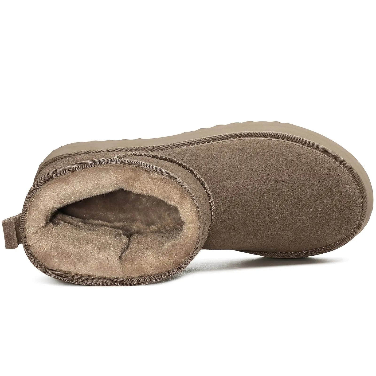 Women's Fluffy Suede Ankle Snow Boots with Thick Sole