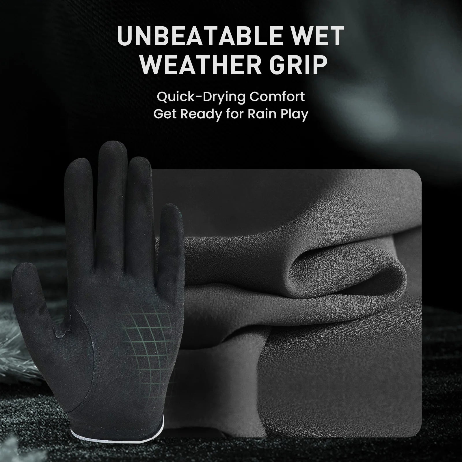 Men's Performance Mesh Golf Gloves 6 Pack in Black, Gray, Green