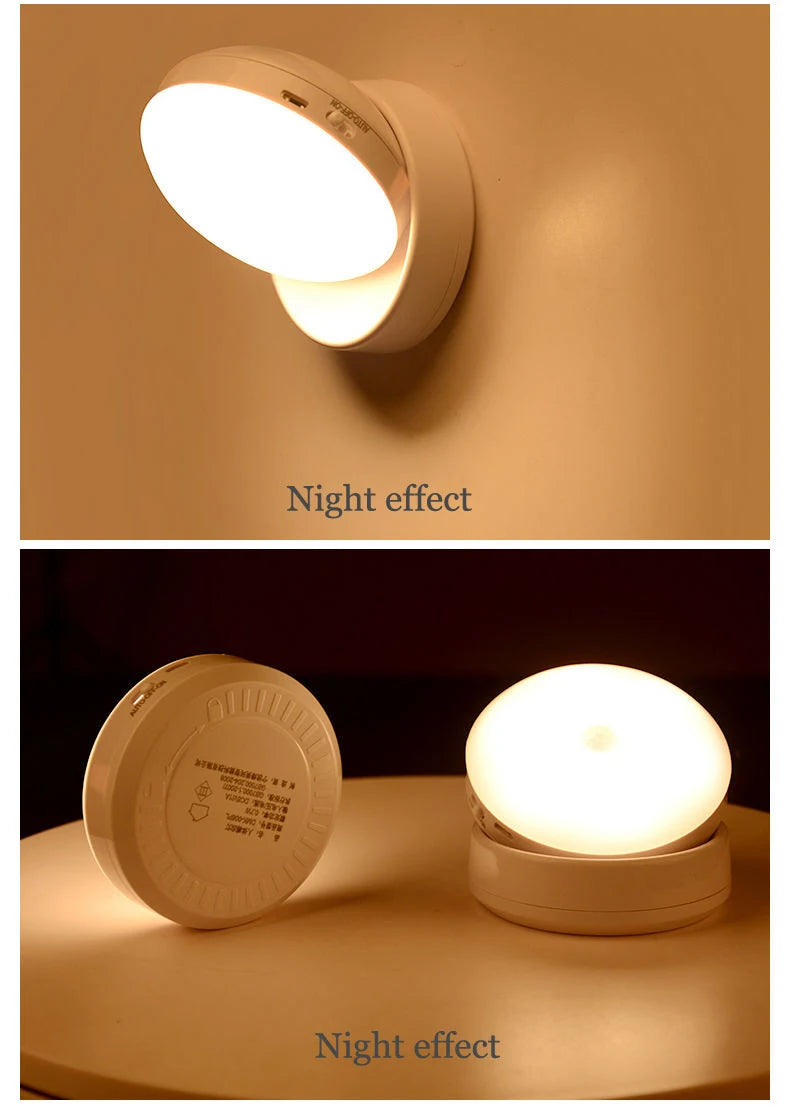 Night Light USB Motion Sensor Charging Round Energy-saving Led Lamp Bedroom Light Corridor Home Bathroom wall lights night light - Buy online at  Vibe In Cart.