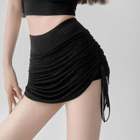 Xpqbb Women Summer Mini Skirts Drawstring Sexy High Waist Wrapped Hip Skirt Female Wild Solid Folds Slim Elastic Shorts Skirts - Buy online at  Vibe In Cart.