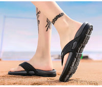 Men's Outdoor Massage Slippers with EVA Insole and Low Heel