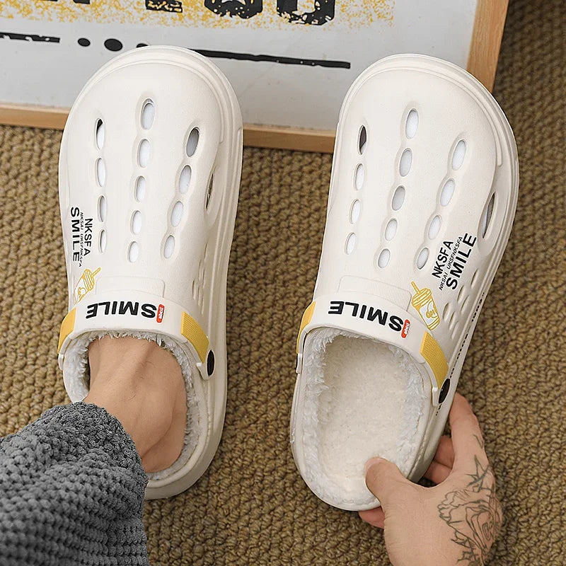 Winter Men Slippers Warm Furry Garden Shoes Soft Indoor Home Cotton Shoe EVA Plush Slides Casual Outdoor Comfortable Fur Clogs - Buy online at  Vibe In Cart.