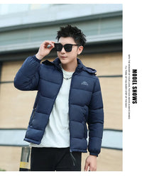 Men's Winter Jacket Windproof Thermal Hooded Parka Coat with Detachable Hood Heavy Duty Ski Jacket for Outdoor Cold Weather - Buy online at  Vibe In Cart.