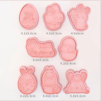 8-Piece Plastic 3D Cookie Cutters Set with Cartoon Designs