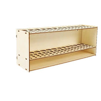Double-Layer Wooden Brush and Pencil Holder with 67 Slots