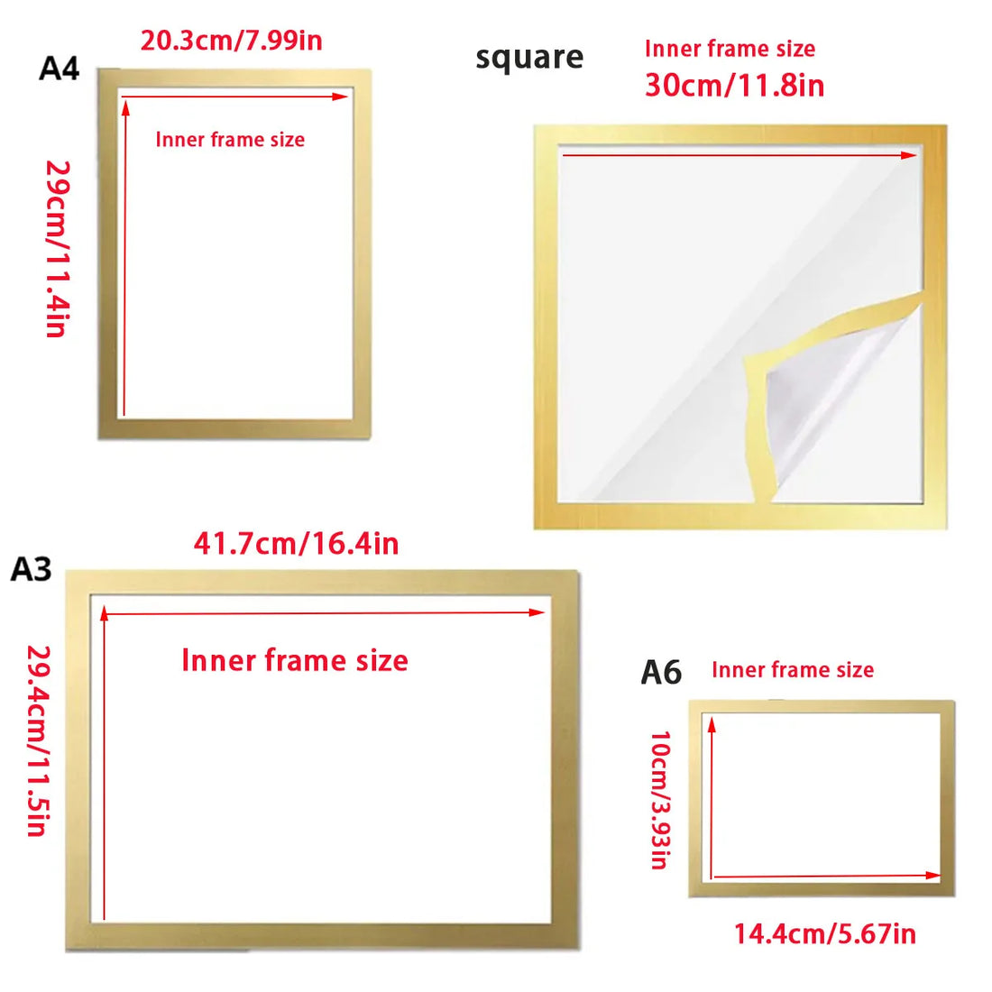 Magnetic Picture Frames Wall Kpop Photocard Holder Display Decor for Wall Window Office Advertise 5Pack A3/A4/A6/Square30x30cm - Buy online at  Vibe In Cart.
