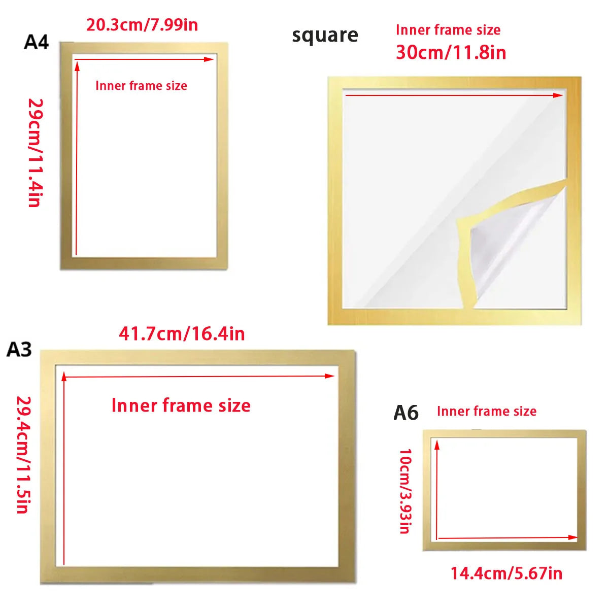 Magnetic Picture Frames Wall Kpop Photocard Holder Display Decor for Wall Window Office Advertise 5Pack A3/A4/A6/Square30x30cm - Buy online at  Vibe In Cart.