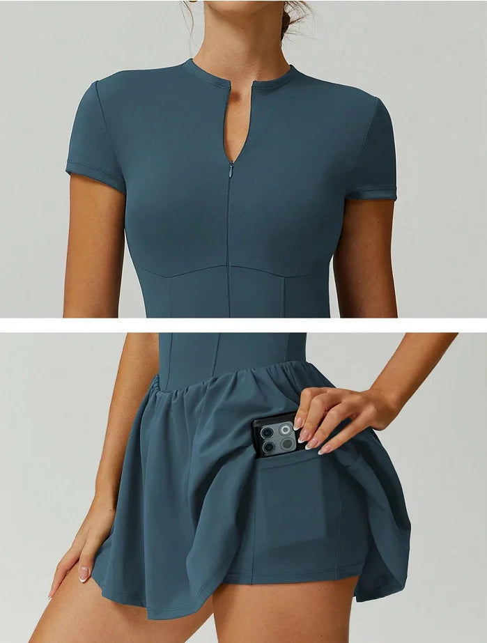 Tennis Dress With Shorts Tennis Wear Workout Gym Outfit Sport Golf Dress Women Casual Slim Fit Stretchy Badminton Clothing - Buy online at  Vibe In Cart.