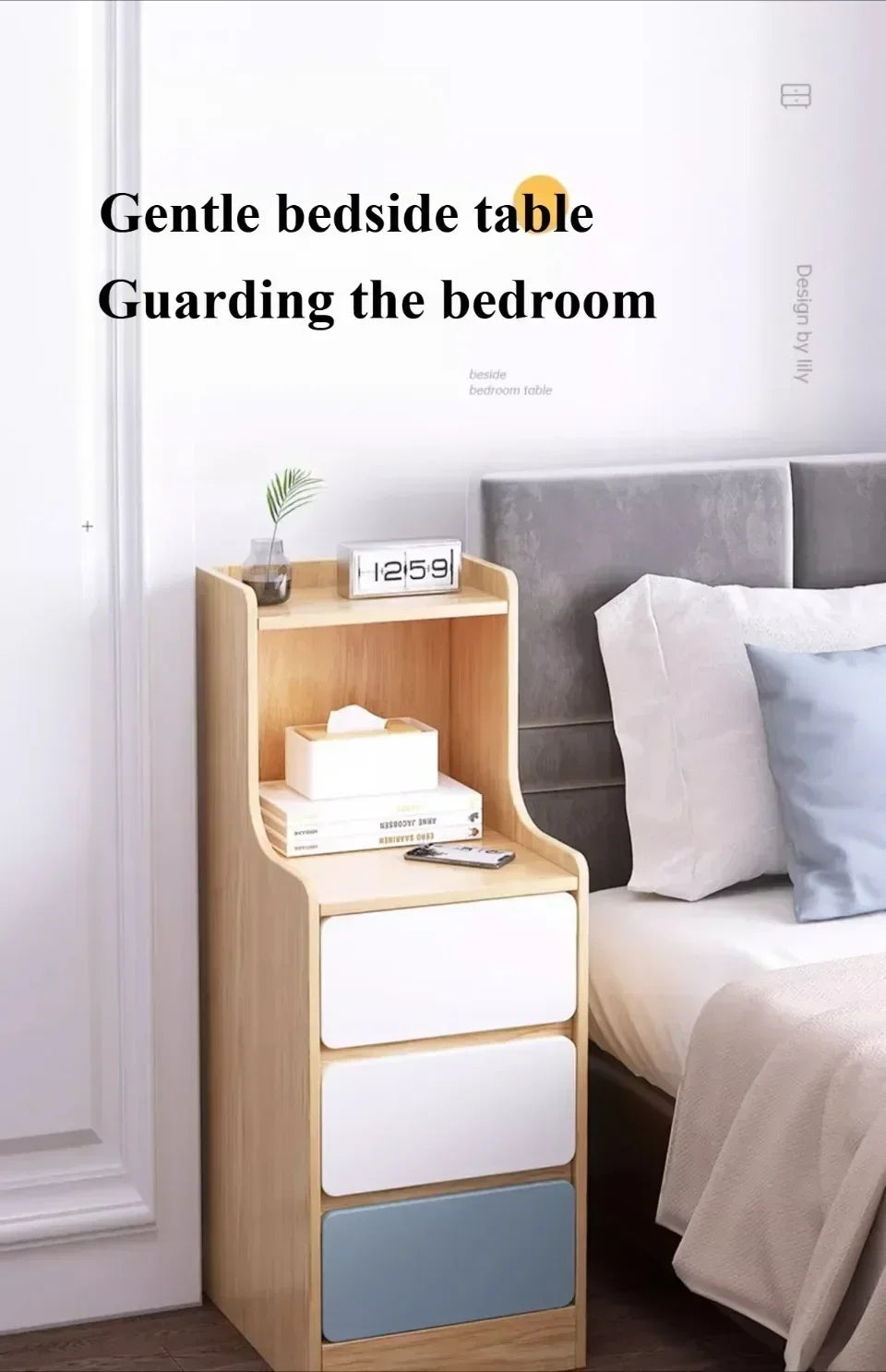 Bedside Table Bedroom Small-scale Simple Storage Rack High-capacity Modern Simple Storage Cabinet Multi Layer Storage Lockers - Buy online at  Vibe In Cart.