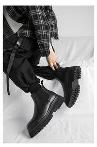 Men's Versatile Casual British Style Heightening Chelsea Boots, Paired with Trendy and Simple Ankle Boots for Outerwear. - Buy online at  Vibe In Cart.