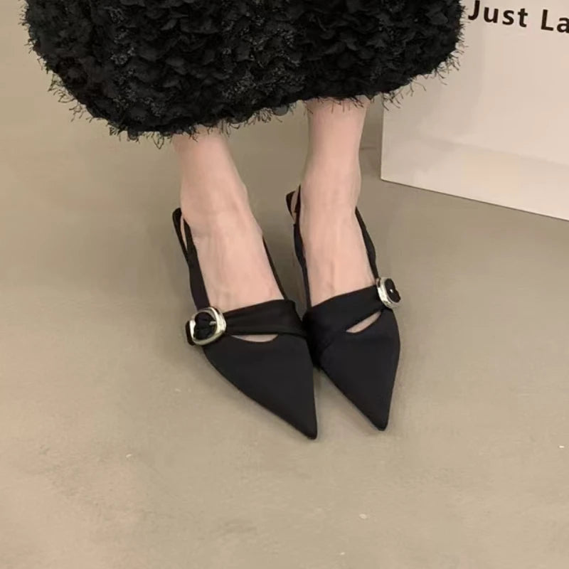 Pointy High Heeled Sandals Women's Buckle Brand Casual Fashion Slippers Sexy Slingback Shoes Sweet Muller Beach Sandals Women - Buy online at  Vibe In Cart.