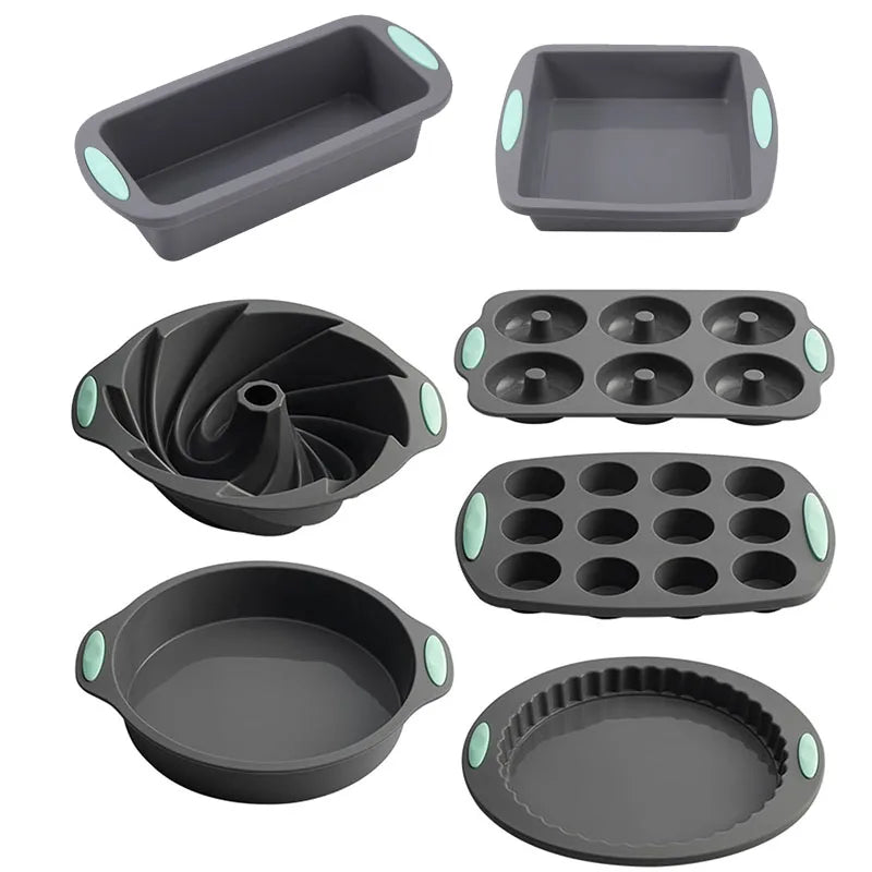 Silicone Bread Muffin Mold Heat Resistant Oven Pan Non-Stick Kitchen Bakeware Cake Pan Set 3D Cake Mold Pastry Baking Loaf Tool - Buy online at  Vibe In Cart.