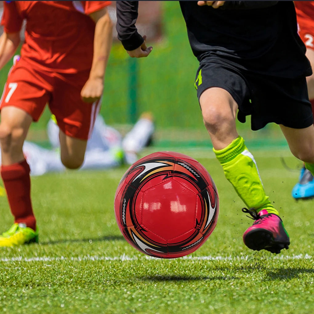 PU Leather Machine-stitched Football Ball Competition Soccer Balls Pressure Proof Size 5 Portable Sports Accessories Red White - Buy online at  Vibe In Cart.