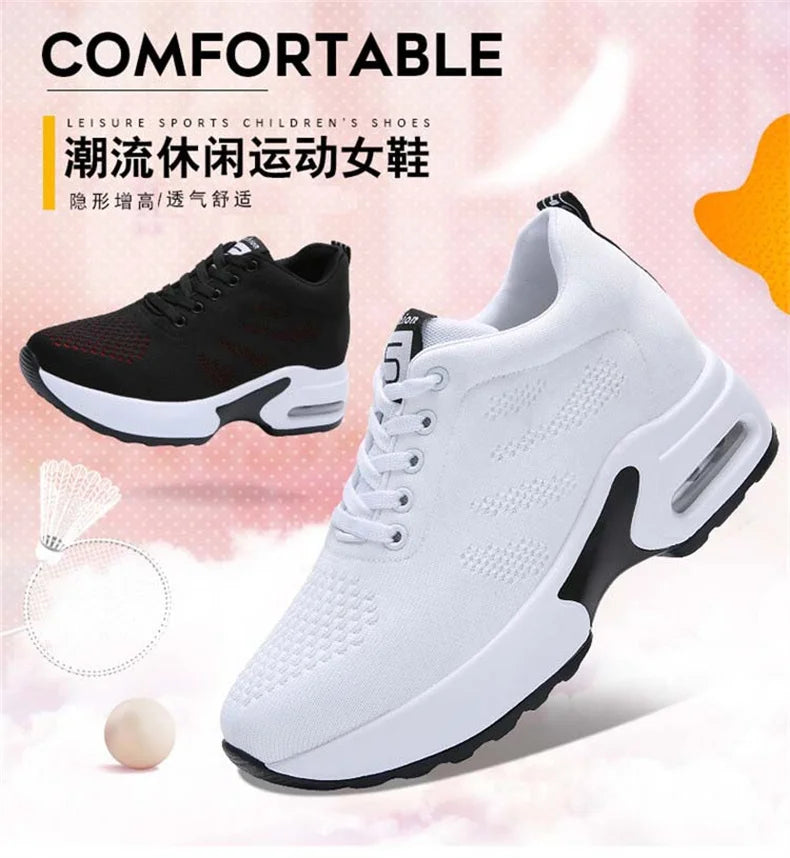 Women's Platform Mesh Breathable Sneakers Womens Spring New Casual Wedge Basket Shoes Tennis Female Thick Woman Summer Trainers - Buy online at  Vibe In Cart.