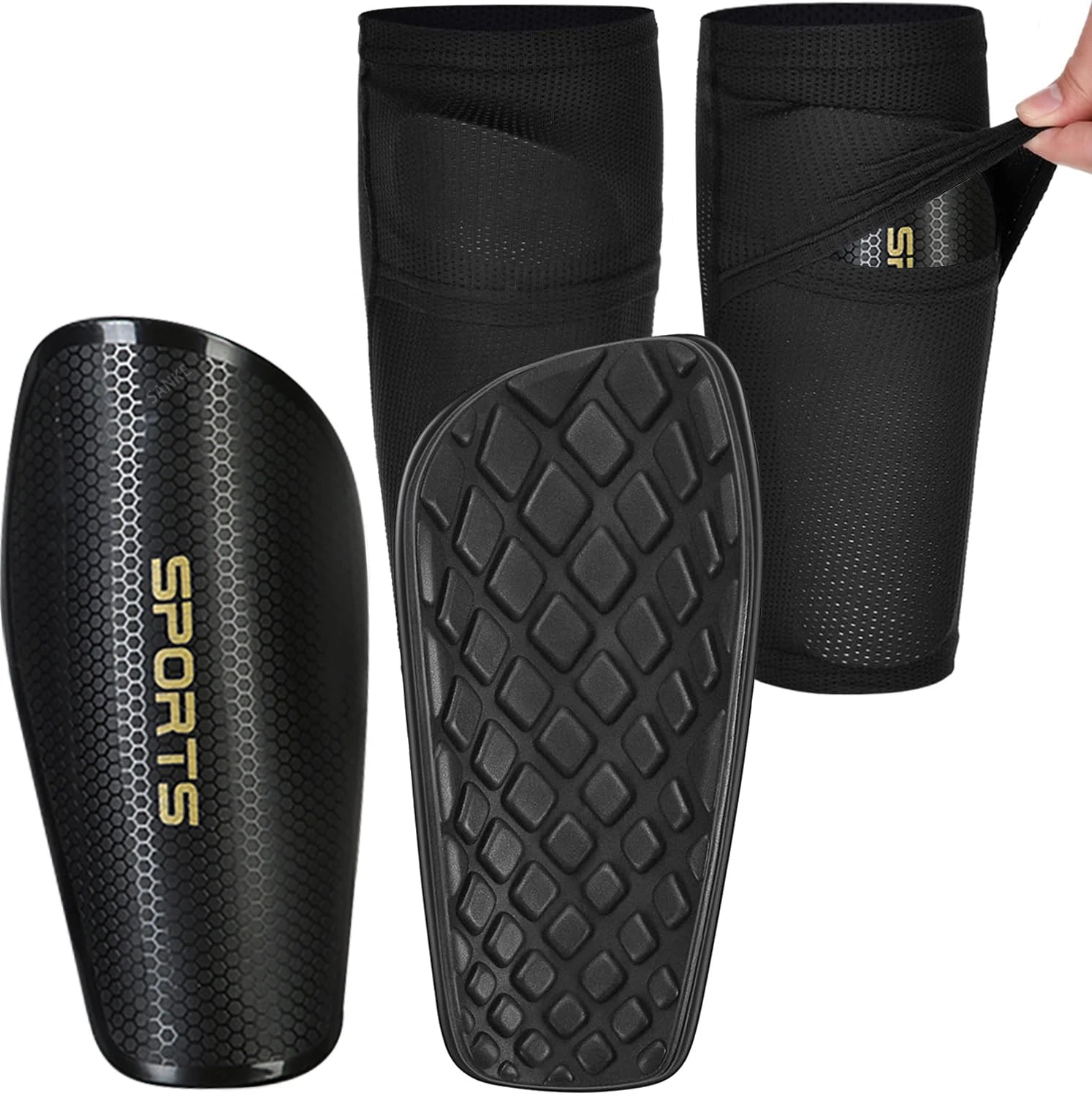 Sanke 1 Pair Soccer Football Shin Guard Teens Socks Pads Professional Shields Legging Shinguards Sleeves Protective Gear - Buy online at  Vibe In Cart.