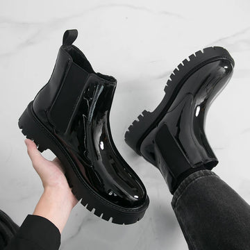 Men Chelsea Boots PU Thick Soled Round Toe Classic Comfortable Men High Top Boots - Buy online at  Vibe In Cart.
