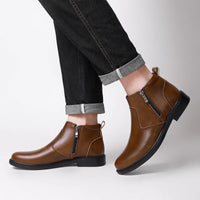 Fashion Brogue Chelsea Men Boots Classical Style Leather Ankle Boots Genuine Leather Mens Winter Plush Snow Botas Walking Shoes - Buy online at  Vibe In Cart.