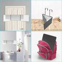 S Travel Portable 360 Trifold Vanity Makeup Mirror with Height Adjustable Telescoping Hook for Hair Self Cutting Fordable Mirror - Buy online at  Vibe In Cart.