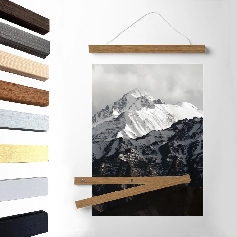 40x50 50x70 60x90 Gold Silver Magnetic Poster Hanger Golden Black Walnut Wood Painting Photo Frame Canvas Scroll Wall Magnet - Buy online at  Vibe In Cart.