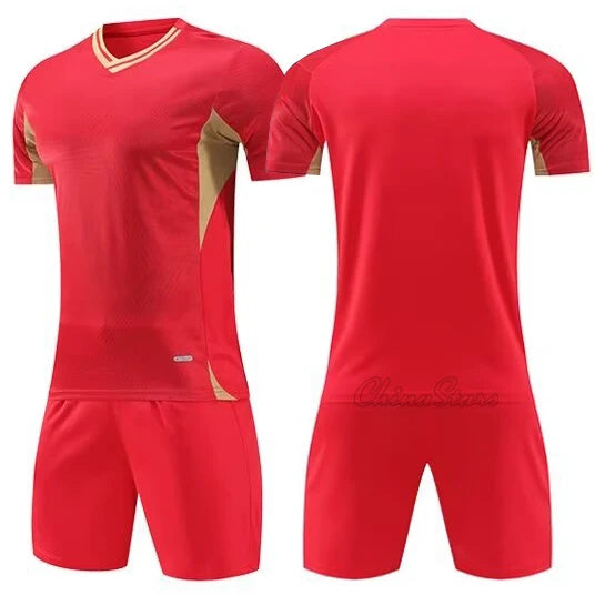 Unisex Short Sleeve Quick Dry Polyester Soccer Jersey Set