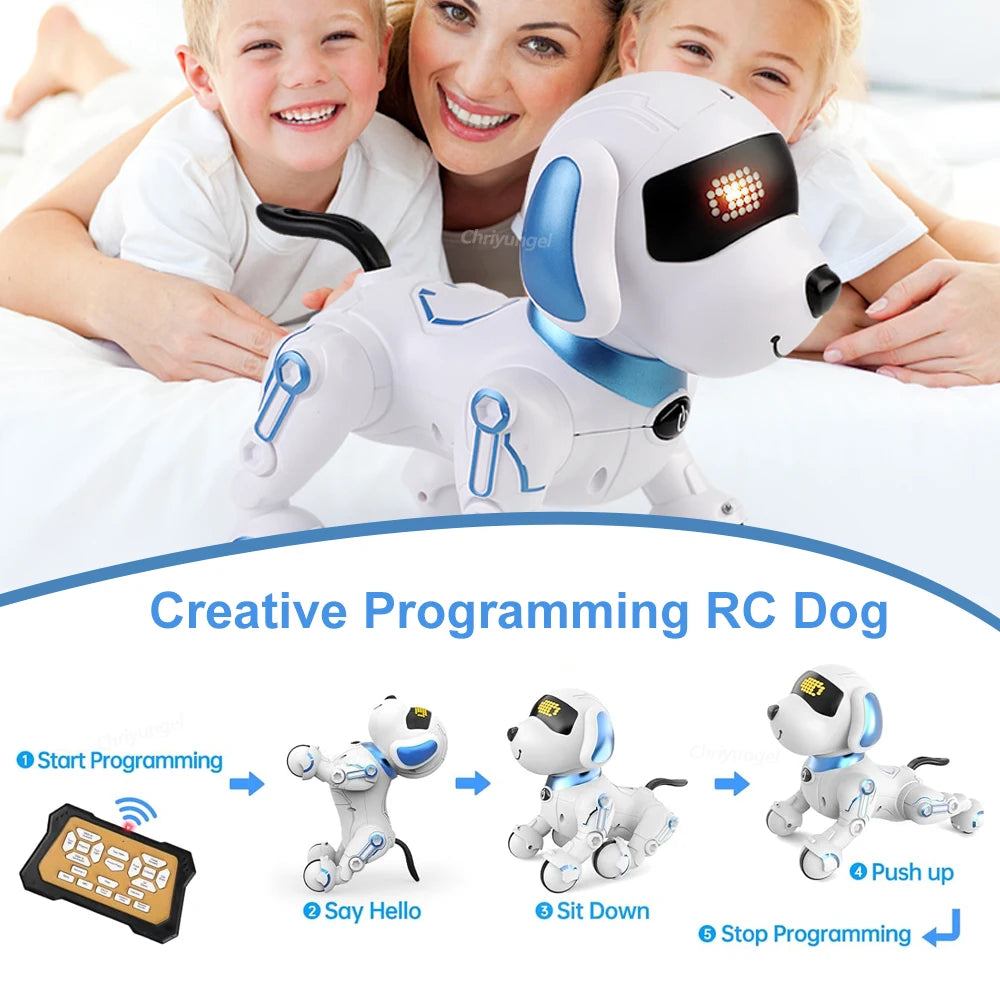 Interactive Remote Control Robot Dog with Programmable Stunts and Touch Features