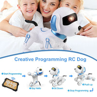 Interactive Remote Control Robot Dog with Programmable Stunts and Touch Features