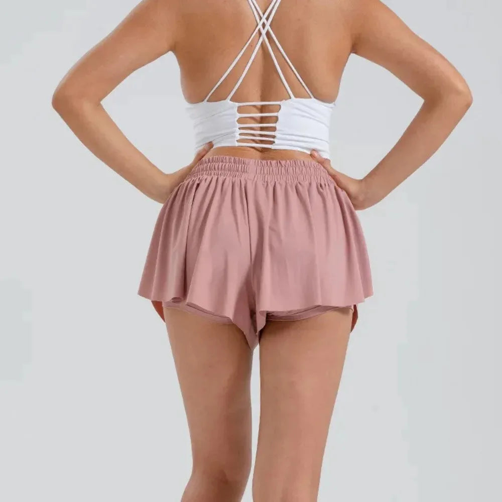 2 in 1 Jogger Flowy Athletic Shorts for Women Gym Yoga Workout Running Tennis Skirt Comfy Skort Lounge Cute Clothes Casual Wear