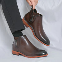 British Style Men's Chelsea Boots Casual Leather High Top Shoes Versatile Male Ankle Boots New Leather Man Business Shoes Botas - Buy online at  Vibe In Cart.