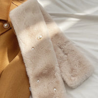 Women's Outdoor Winter Faux Fur Warm Solid Color Scarf