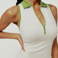 Sean Tsing® Sport Golf Tennis Dresses with Shorts Women Sleeveless Turn Down Collar Dress Badminton Workout Two Pieces Suits