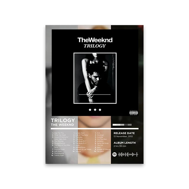 Unframed Retro Rapper Album Cover Canvas Wall Art Print