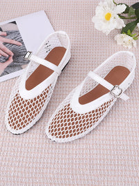 Women Mesh Ballet Flats Fishnet Ballerina Flats Breathable Slip On Ballerina Shoes Buckle Strap Daily Dress Shoes for Commuting - Buy online at  Vibe In Cart.