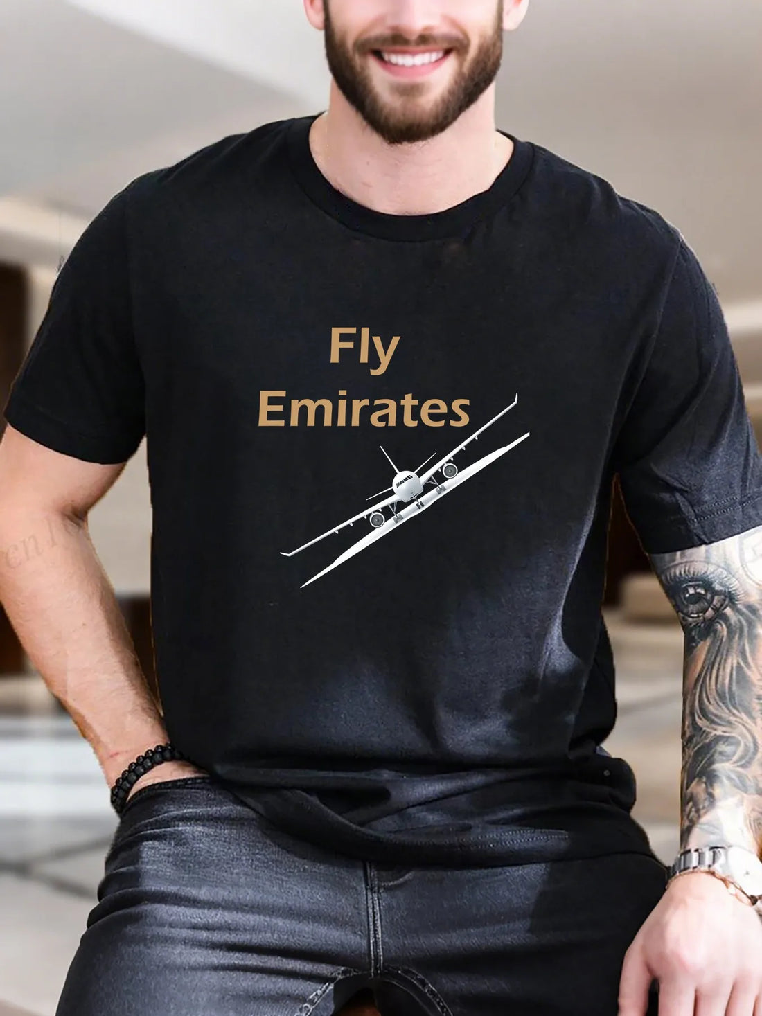 New Arrival Fashion Men's Airplane Print Cotton T-Shirt Breathable Comfortable Casual Tee with Sky Flying Design Soft Pure Fabric - Buy online at  Vibe In Cart.